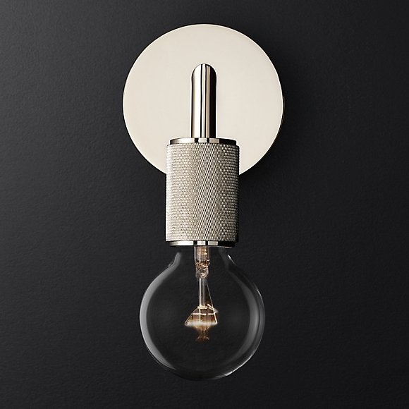 Бра RH Utilitaire Single Sconce Silver Никель в Екатеринбурге | Loft Concept 