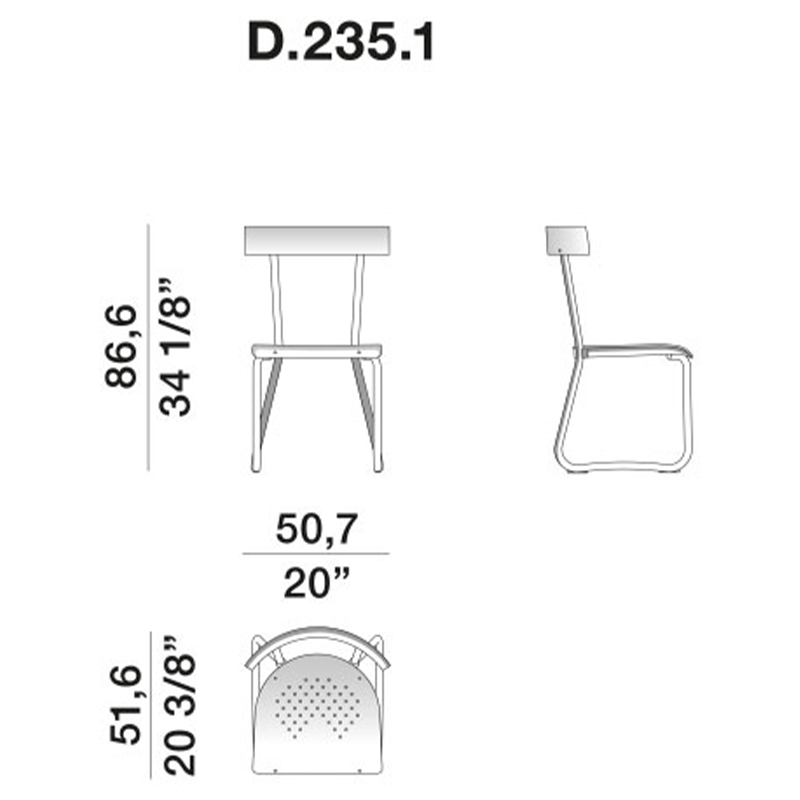 Дизайнерский стул из алюминия Gio Ponti D.235.1 Chair в Екатеринбурге