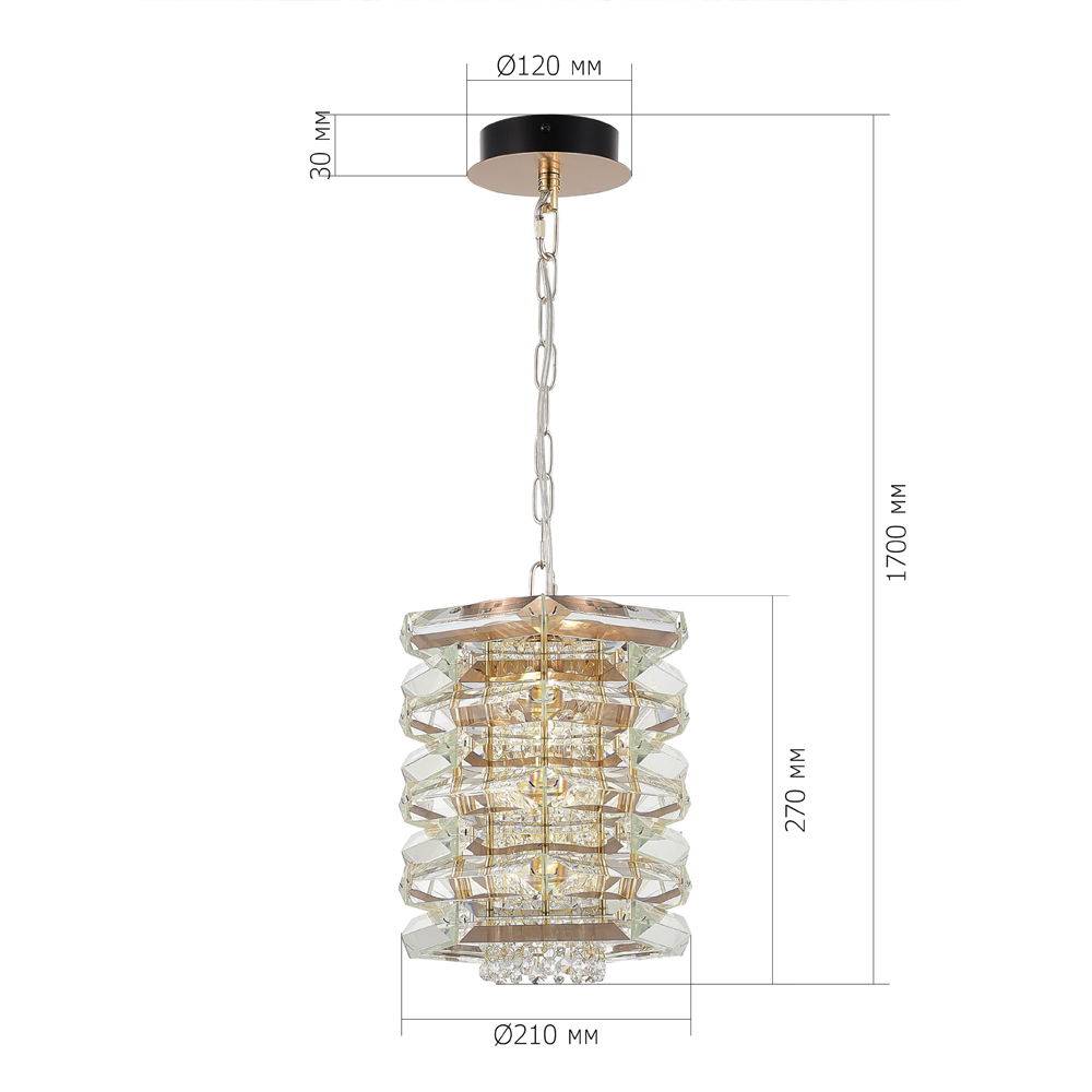 Подвесной светильник в классическом хрустальном обрамлении Light Garland в Екатеринбурге