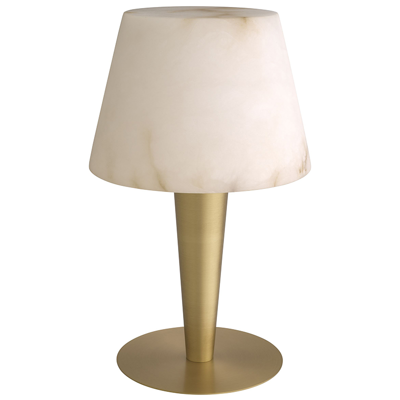 Настольная лампа Eichholtz Table Lamp Scarlette Бежевый Белый Мрамор Bianco Латунь в Екатеринбурге | Loft Concept 