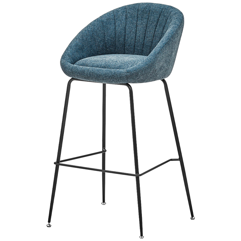 Барный стул Alberto Bar Stool Blue Черный Голубой пастельный в Екатеринбурге | Loft Concept 