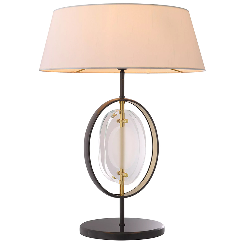 Настольная лампа Eichholtz Table Lamp Vincente Черный Золотой Кремовый Прозрачное Стекло в Екатеринбурге | Loft Concept 