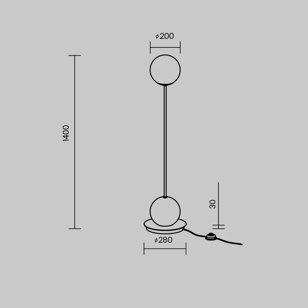 Напольный торшер светодионый Twins 3000К 20Вт в Екатеринбурге