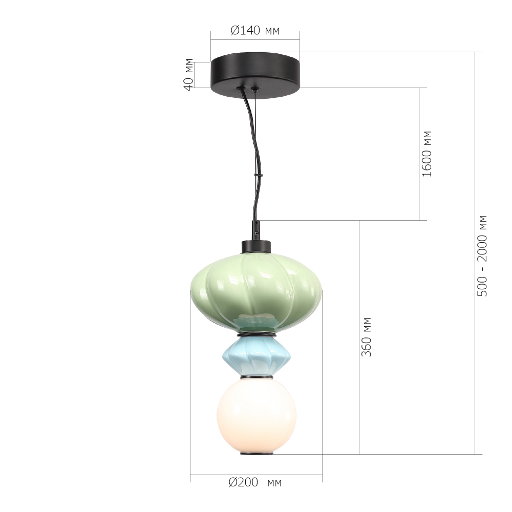 Подвесной светильник фигурный с керамическими элементами Fragrant Light в Екатеринбурге