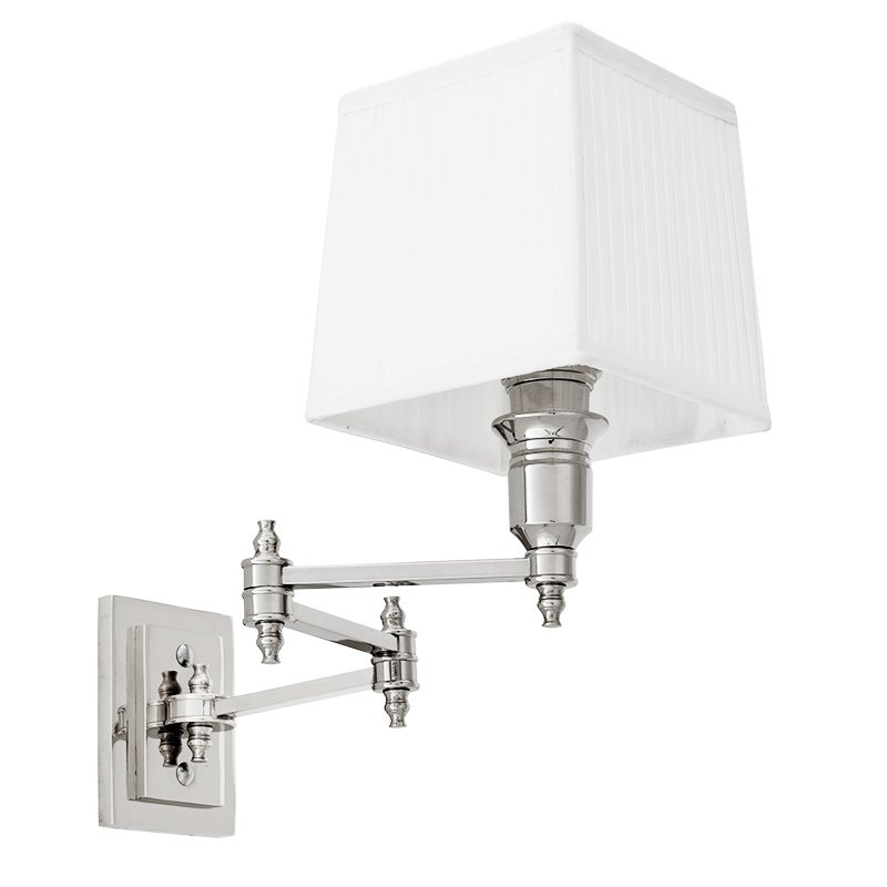 Бра Wall Lamp Lexington Swing Nickel+White Никель Белый в Екатеринбурге | Loft Concept 