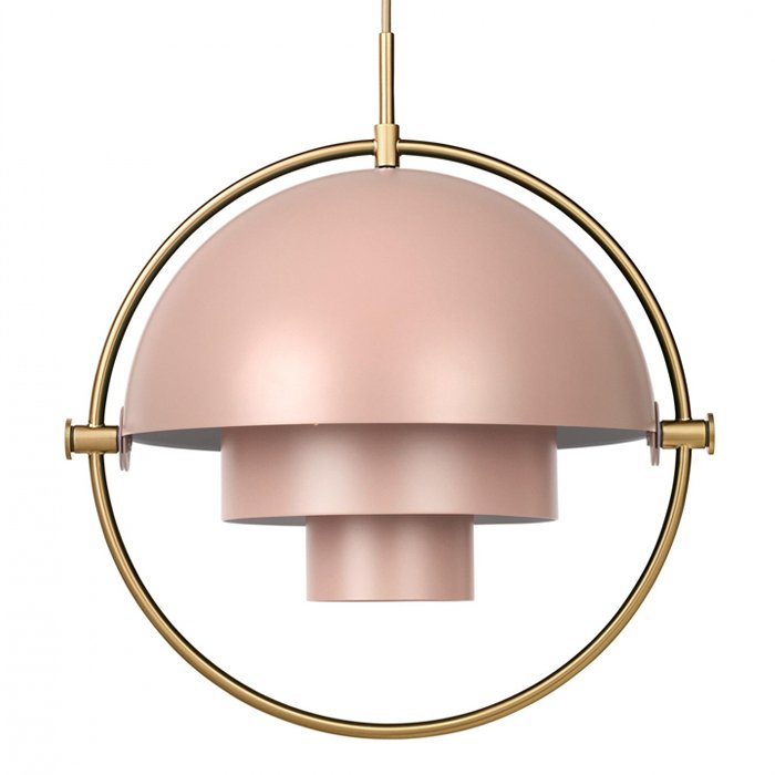 Люстра Louis Weisdorff Gubi Multi-lite Pendant Pink Латунь Дымчатая Роза в Екатеринбурге | Loft Concept 