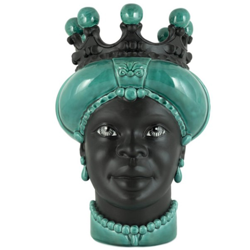 Ваза VASE MORO LADY CROWN DARK green Черный Зеленый в Екатеринбурге | Loft Concept 