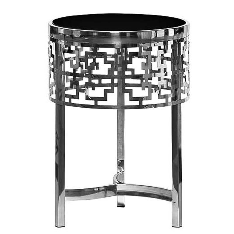 Приставной стол Yen Geometry Side Table silver 50 Серебряный в Екатеринбурге | Loft Concept 