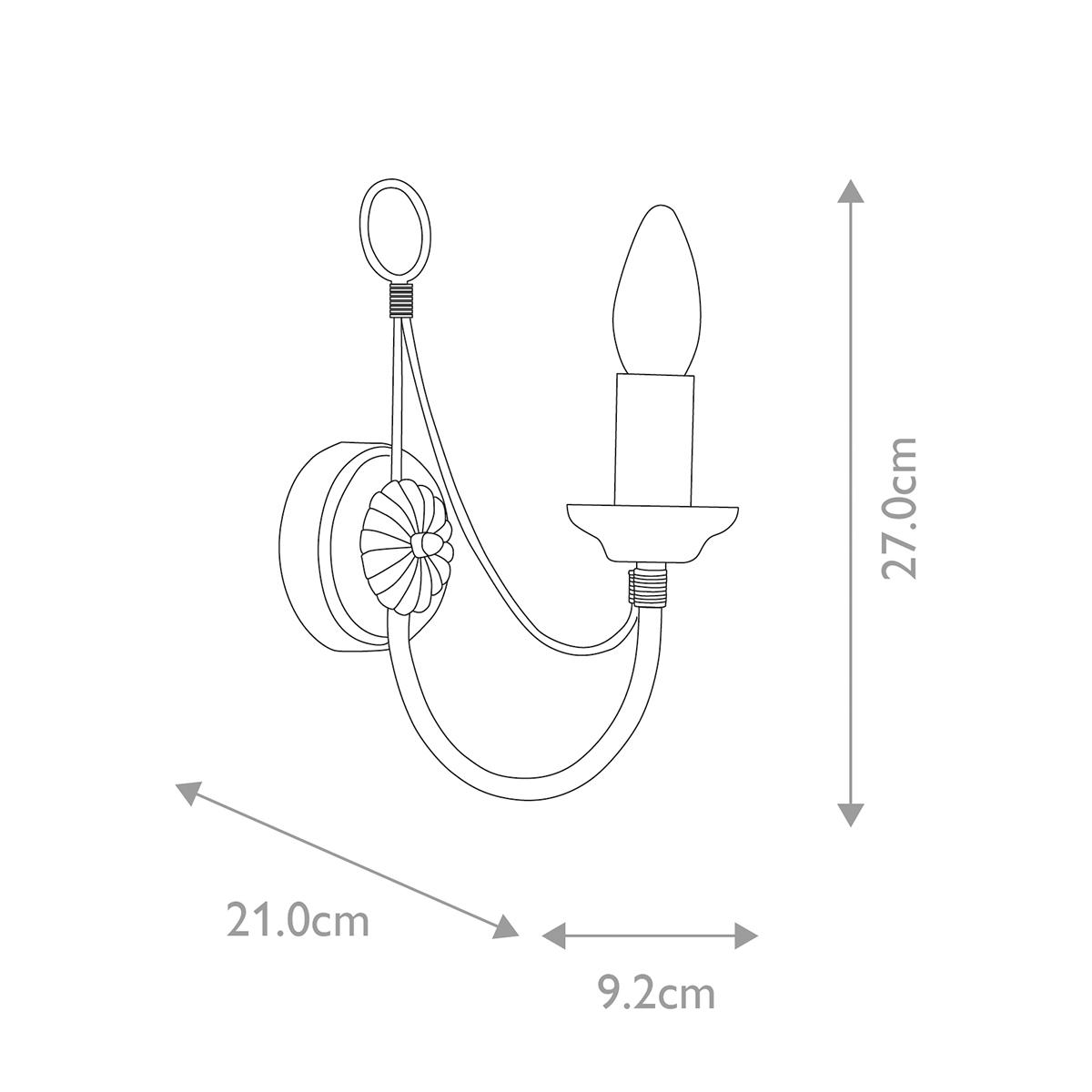 Бра черного цвета с лампой в форме свечи Elstead Lighting в Екатеринбурге