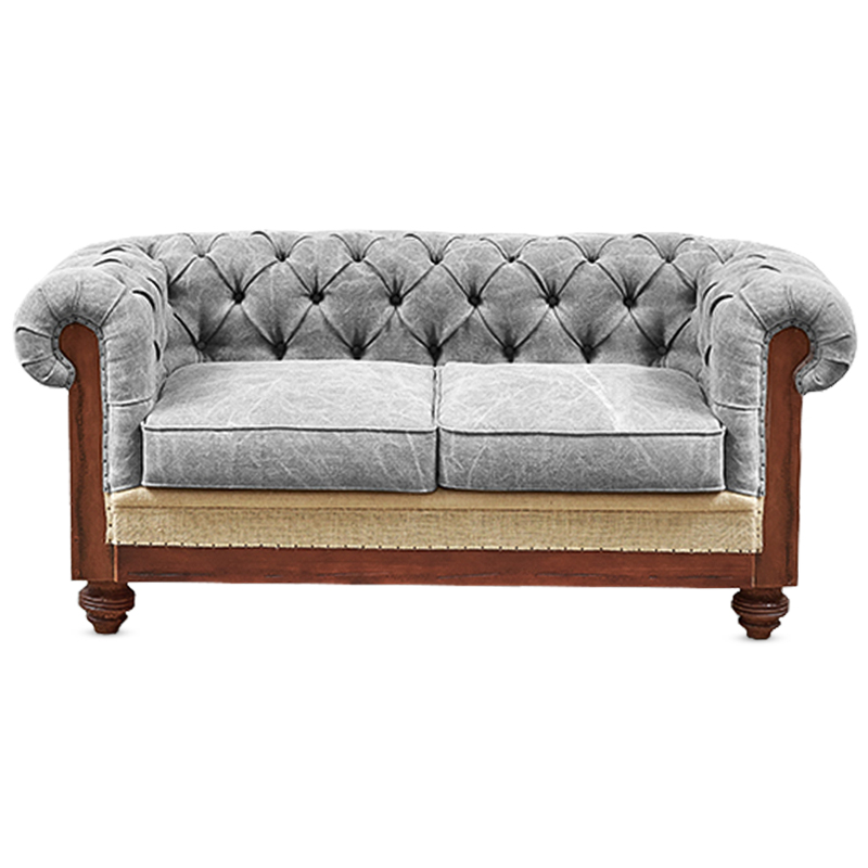 Диван Deconstructed Chesterfield Sofa double Gray Коричневый Бежево-серый Серый в Екатеринбурге | Loft Concept 