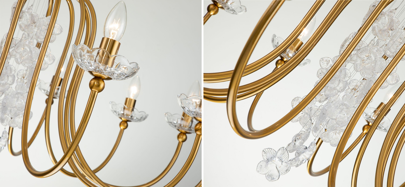 Люстра с прозрачными блюдцами Flowerbed - фото