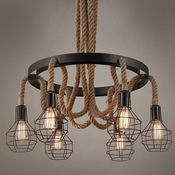 Люстра Loft Rope Chandelier cage VI  в Екатеринбурге | Loft Concept 