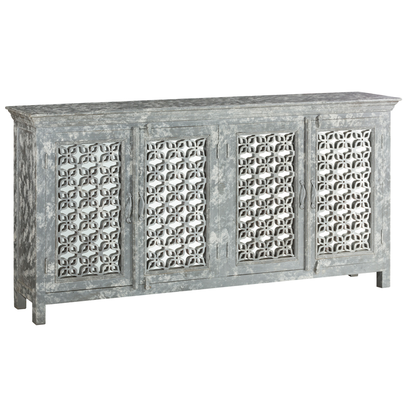 Комод в стиле прованс с декорированным резным фасадом Asger Provence Chest of Drawers Серый в Екатеринбурге | Loft Concept 