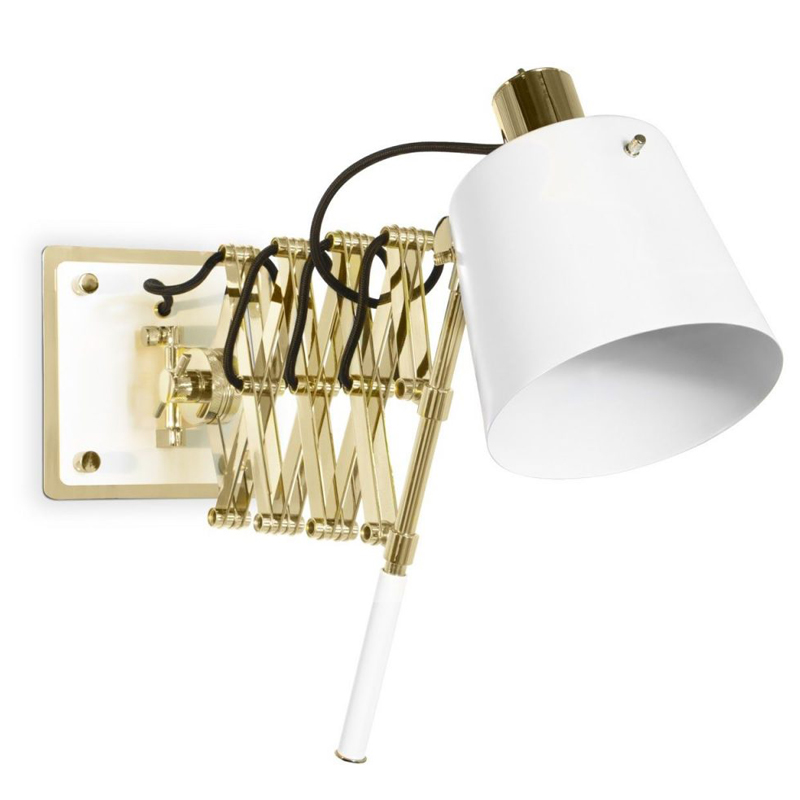 Бра PASTORIUS WALL LAMP White Белый Глянцевое золото в Екатеринбурге | Loft Concept 