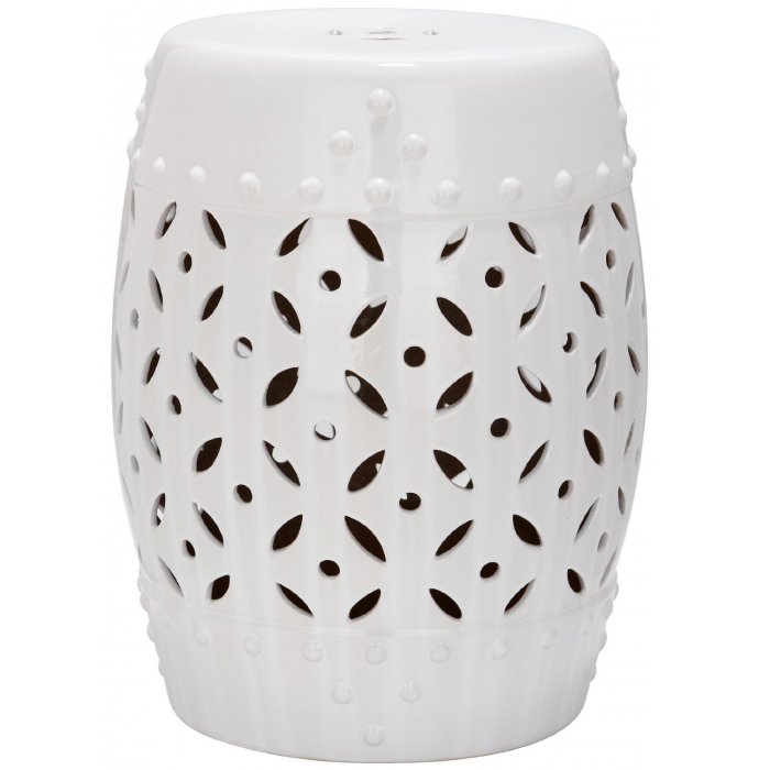 Керамический табурет Coin Lattice Garden Stool - White Белый в Екатеринбурге | Loft Concept 