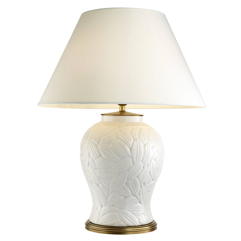 Настольная лампа Eichholtz Table Lamp Cyprus White Белый Латунь Античная полированная в Екатеринбурге | Loft Concept 