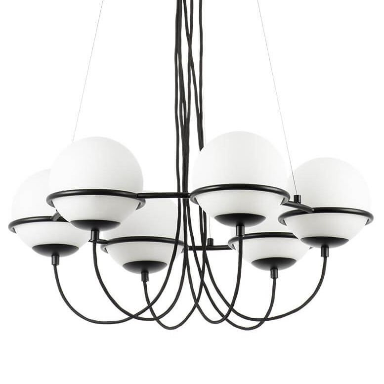 Люстра Melissa Chandelier Black 6 Белый Черный в Екатеринбурге | Loft Concept 