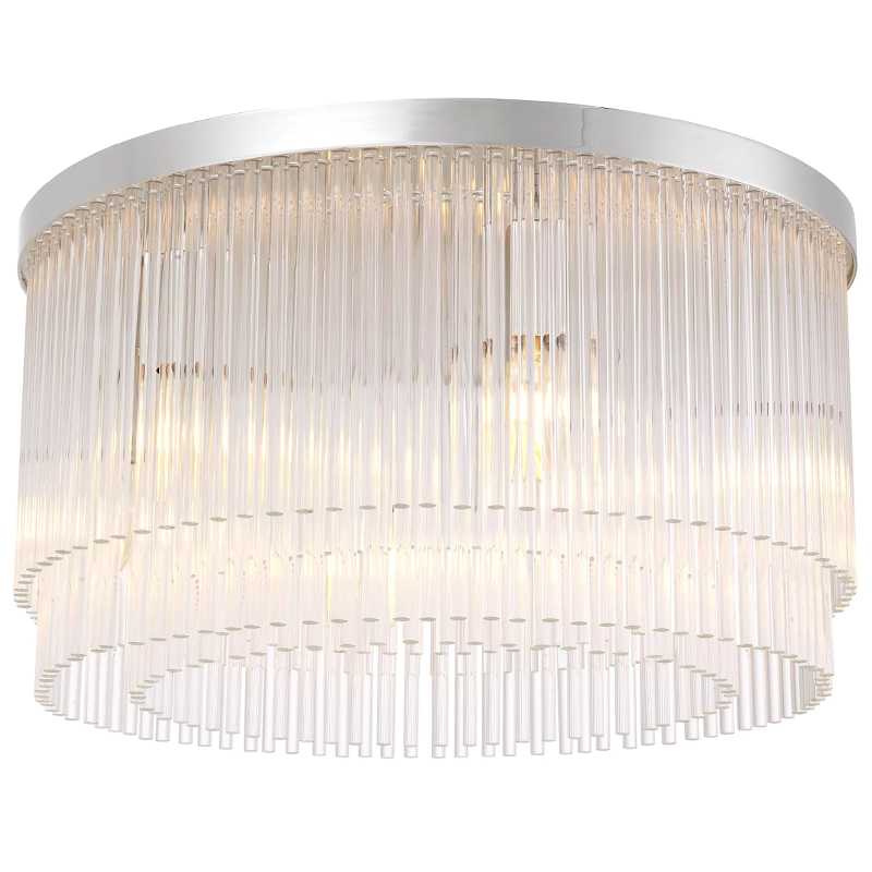 Потолочный светильник Eichholtz Ceiling Lamp Hector Nickel Никель Прозрачное Стекло в Екатеринбурге | Loft Concept 