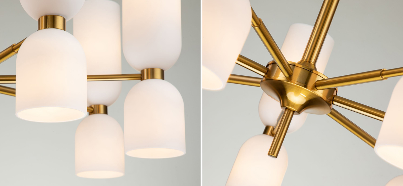 Люстра с плафонами из белого стекла Light Maker Studio 14 Ламп - фото №1