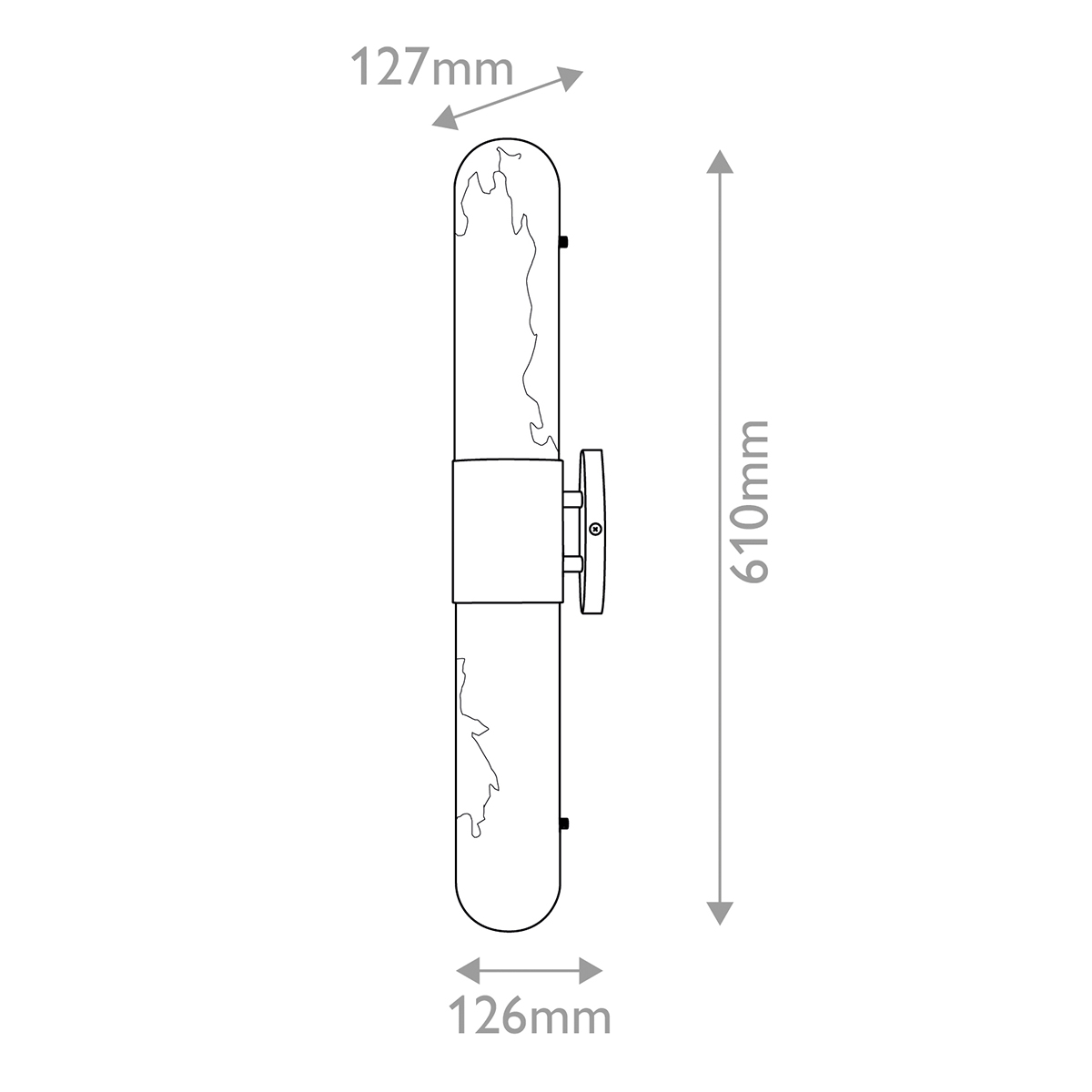 Бра для ванных комнат вертикальное с вытянутым плафоном из алебастра Hinkley в Екатеринбурге