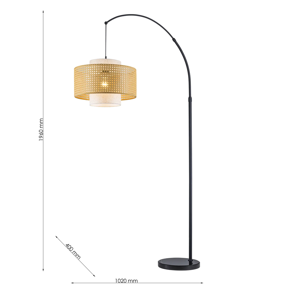 Торшер с декоративным поясом из плетеного бамбука Biuloggicu в Екатеринбурге