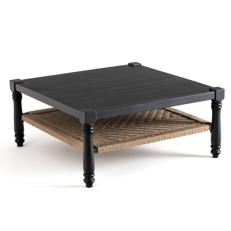 Кофейный стол Didrik Wicker Coffee Table Черный Коричневый в Екатеринбурге | Loft Concept 