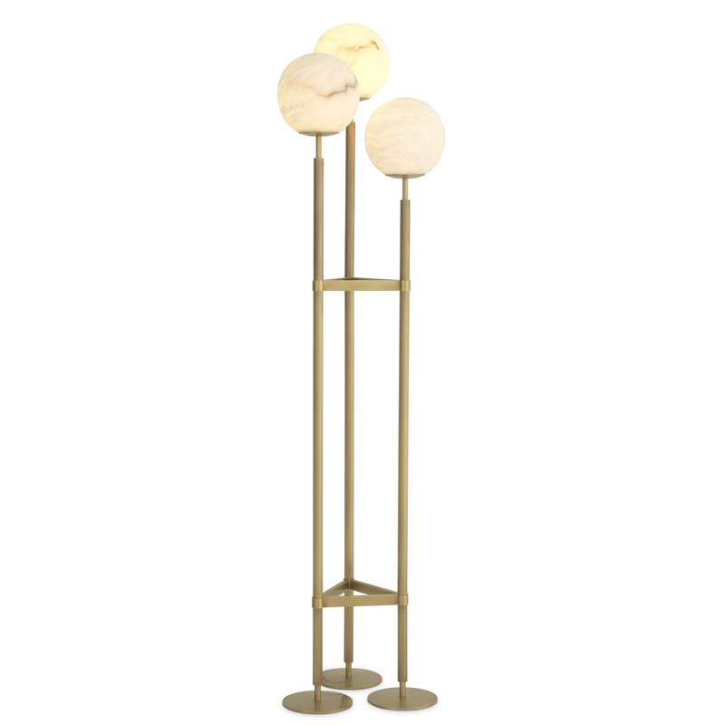 Торшер Eichholtz Floor Lamp Fiori Латунь Белый в Екатеринбурге | Loft Concept 