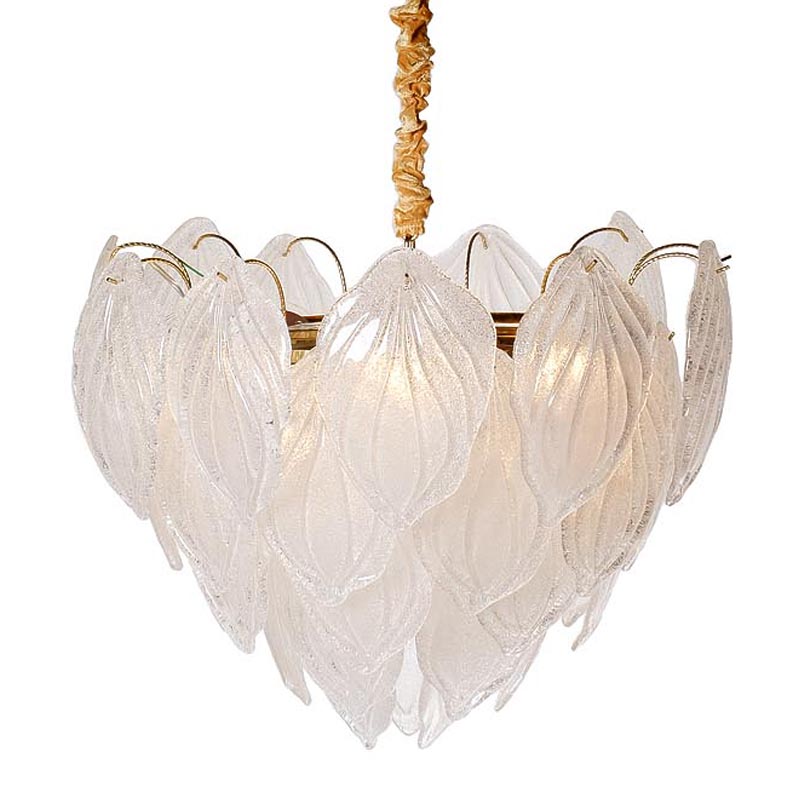 Люстра Textured Glass Chandelier Petal 8 Глянцевое золото в Екатеринбурге | Loft Concept 