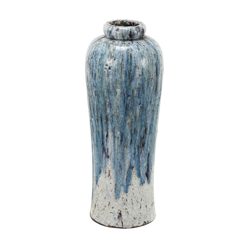 Ваза Terracotta Vase blue-white high Белый Голубой в Екатеринбурге | Loft Concept 