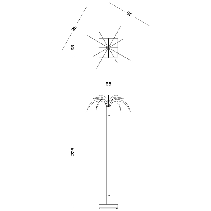 Дизайнерский торшер в виде пальмы Poltronova Sanremo Floor Lamp в Екатеринбурге