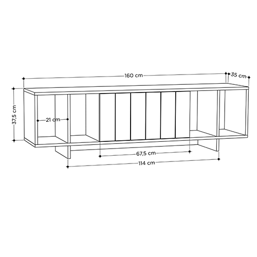 ТВ-тумба с откидной дверцей и 4-мя полками ZITANO TV STAND OAK в Екатеринбурге