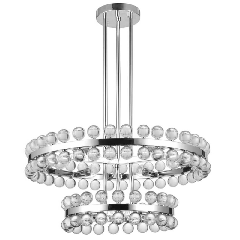 Sacramento Transparent Balls Two Circle Chandelier  Хром Прозрачный в Екатеринбурге | Loft Concept 