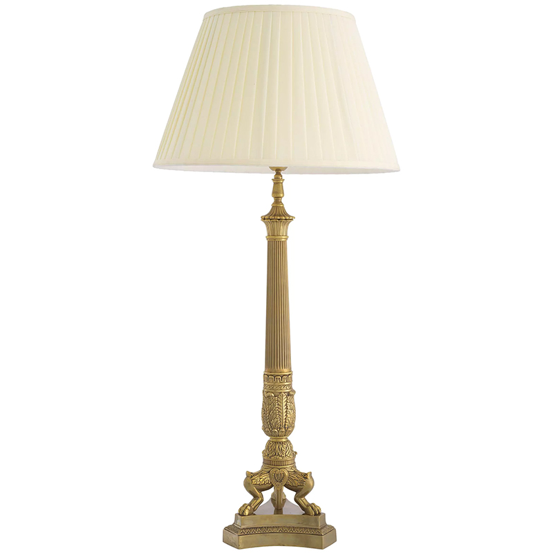 Настольная лампа Eichholtz Table Lamp Marchand Brass Латунь Винтажная латунь Кремовый в Екатеринбурге | Loft Concept 