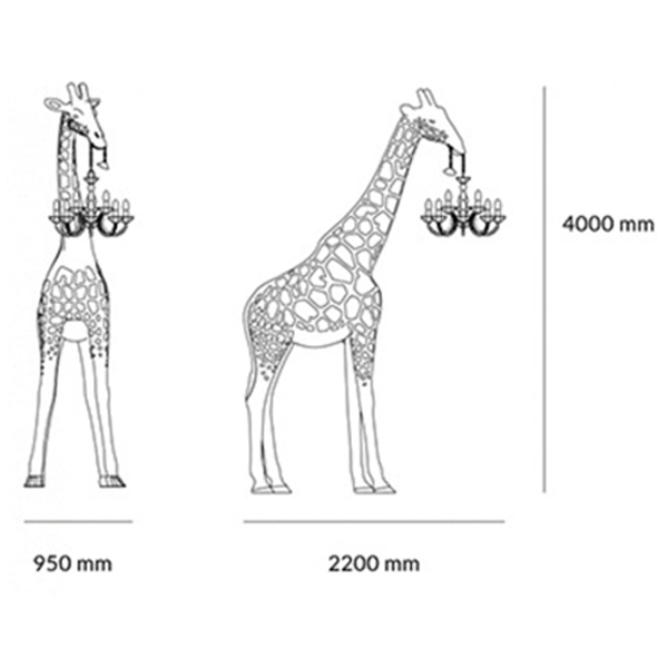 Торшер черный жираф в натуральную величину Giraffe Lamp large size в Екатеринбурге