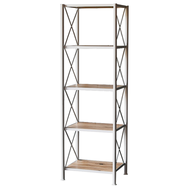 Стеллаж Pheobe White Industrial Metal Rust Rack Белый Древесина в Екатеринбурге | Loft Concept 