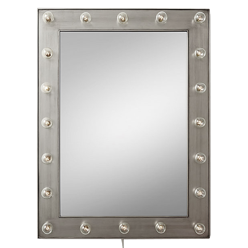 Зеркало с подсветкой Restoration Hardware ILLUMINATED Mirror Pewter Никель Сатин в Екатеринбурге | Loft Concept 