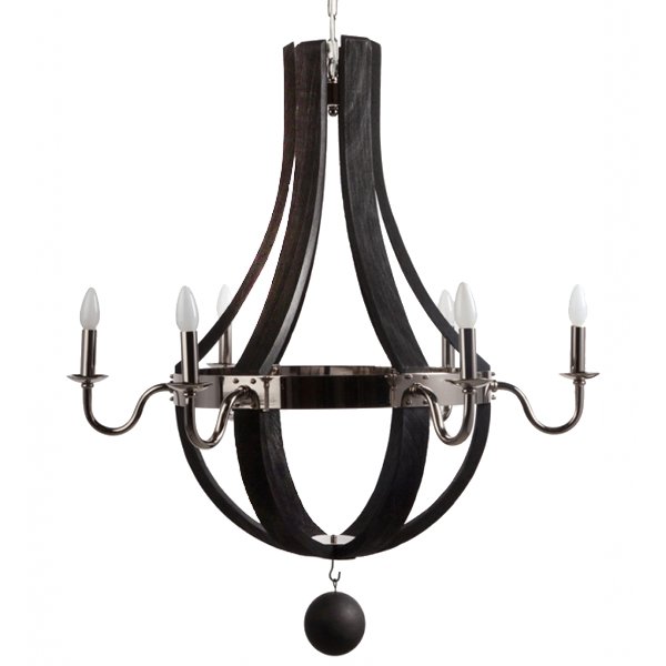 Люстра RH Wine Barrel chandelier Polished nickel Черный в Екатеринбурге | Loft Concept 