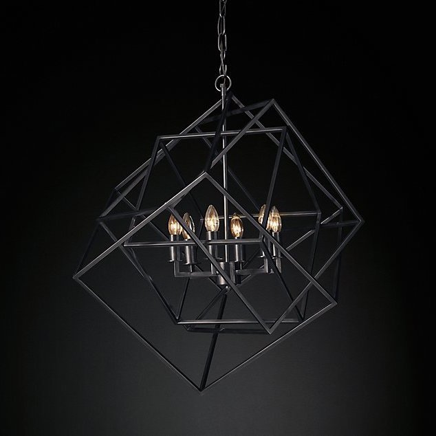 Люстра RH Caged Cubist Pendant black Черный в Екатеринбурге | Loft Concept 