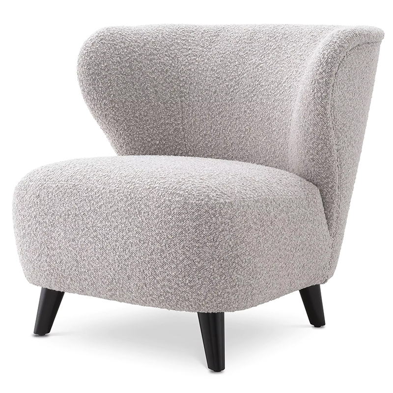 Кресло Eichholtz Chair Hydra Boucle Серый Черный Серый Черный в Екатеринбурге | Loft Concept 