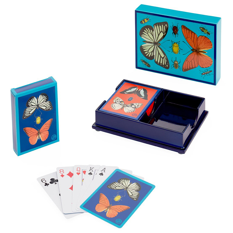 Игральные карты BOTANIST LACQUER CARD SET  Jonathan Adler Синий Голубой Мульти в Екатеринбурге | Loft Concept 