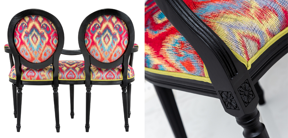 Диванетка Ikat Pattern Черная - фото №2