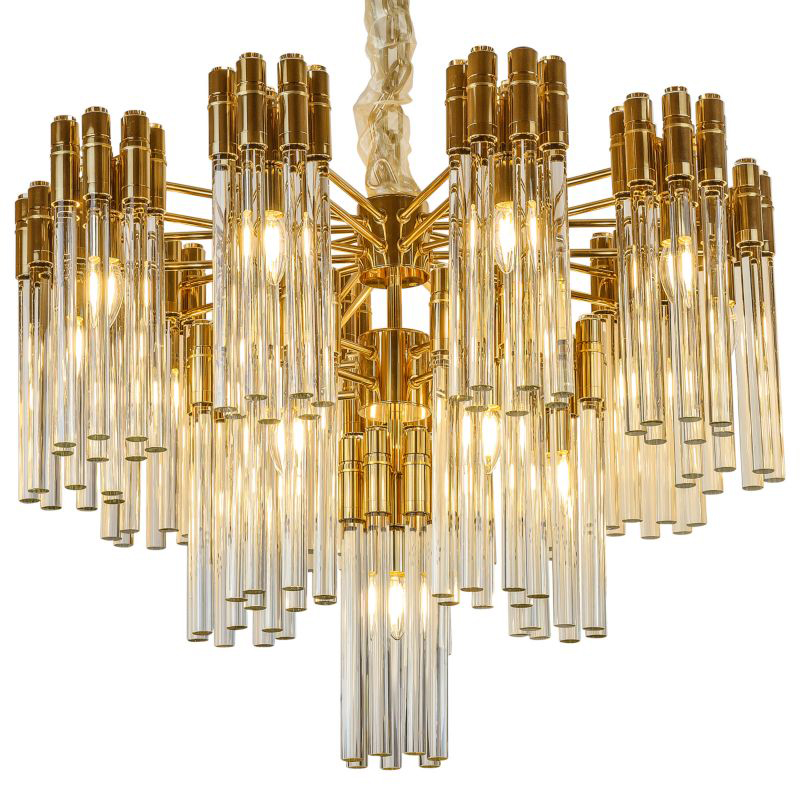 Люстра Contemporary Chandelier Crystal Gold Золотой Прозрачное Стекло в Екатеринбурге | Loft Concept 