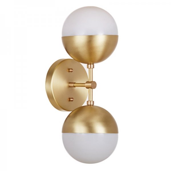 Бра Copper Light Bra Duos Brass Белый Латунь в Екатеринбурге | Loft Concept 