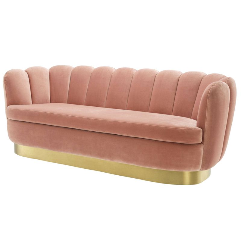 Диван Eichholtz Sofa Mirage nude Розовый пастельный Латунь в Екатеринбурге | Loft Concept 