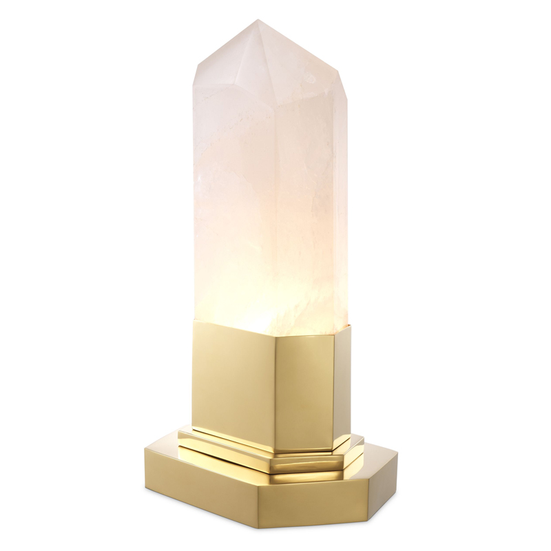 Настольная лампа Eichholtz Table Lamp Rock Crystal Золотой Молочный в Екатеринбурге | Loft Concept 