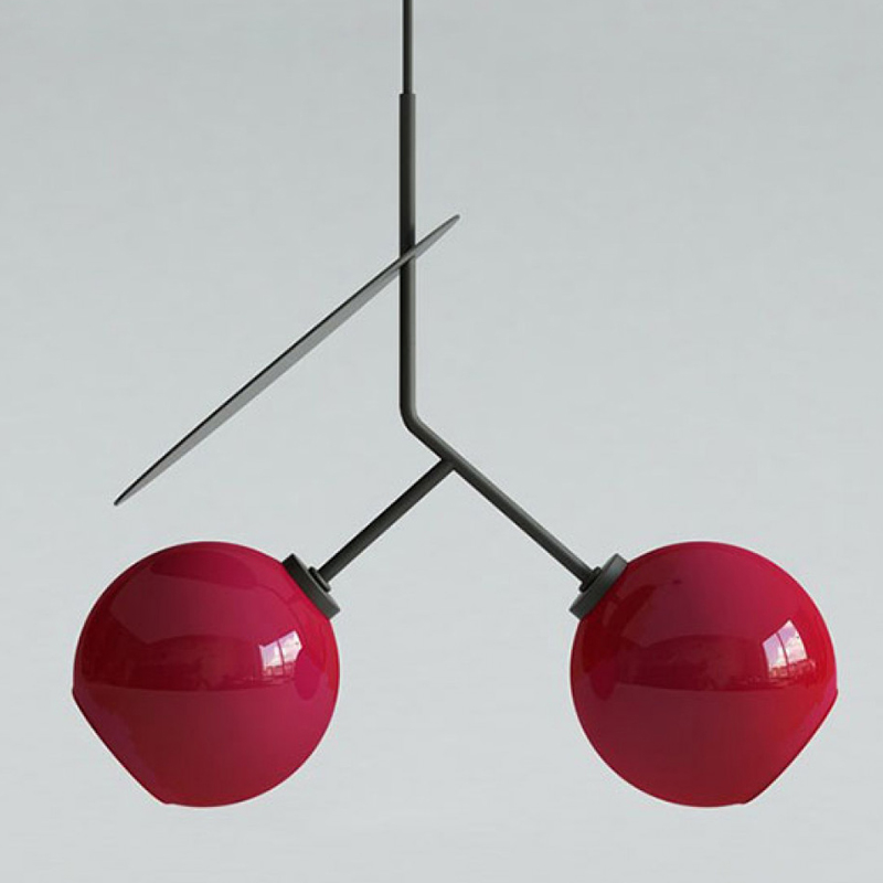 Подвесной светильник Cherry Pendant Double Red Красный Черный в Екатеринбурге | Loft Concept 