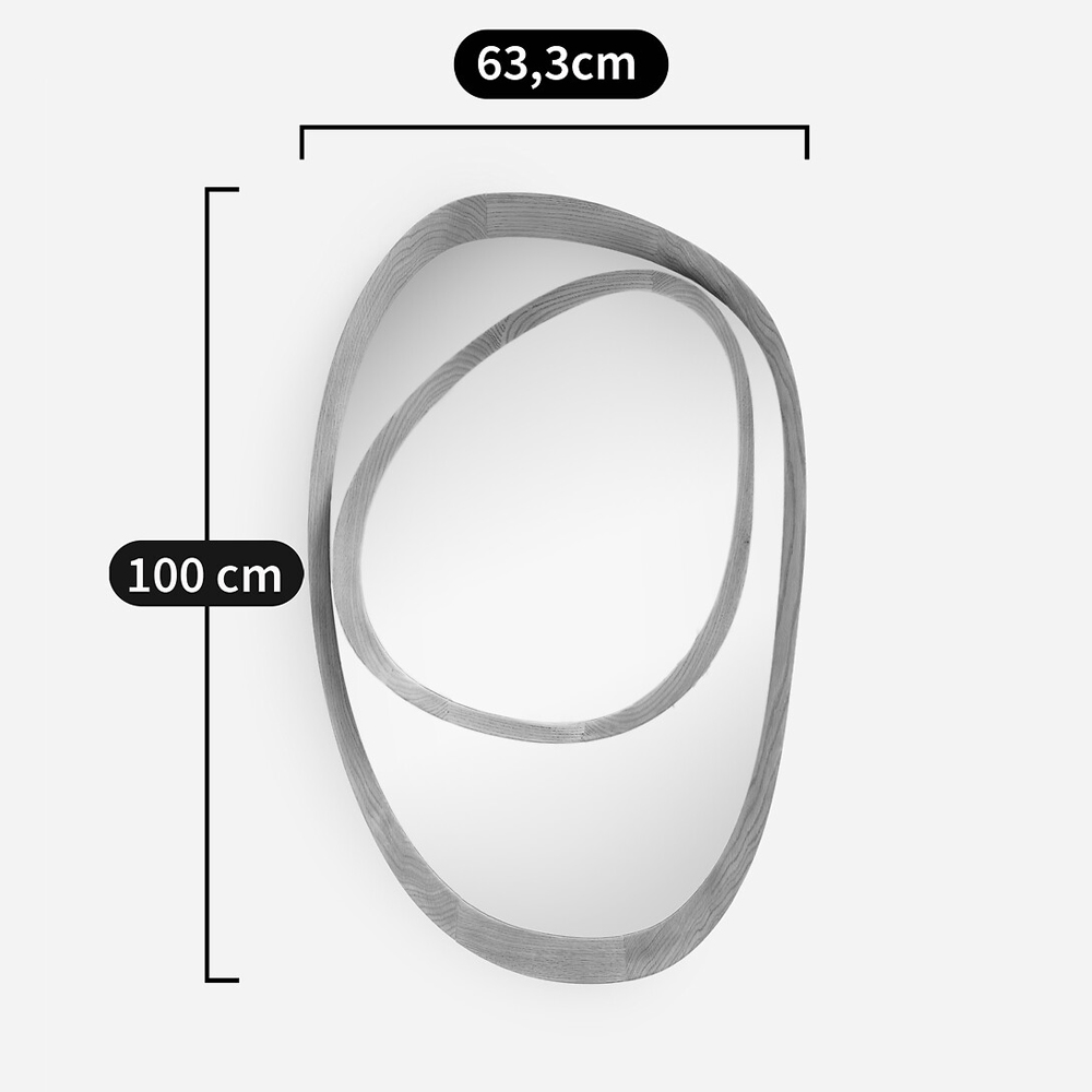 Ассиметричное зеркало в дубовой раме Infinity Symbol в Екатеринбурге