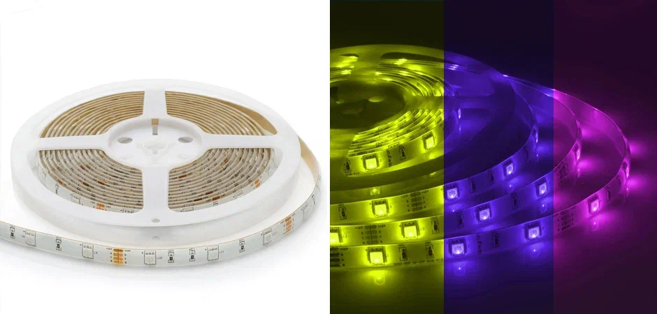 Светодиодная влагозащищенная лента 7,2W/m 30LED/m 5050SMD разноцветная 5M Светодиодная влагозащищенная лента 7,2W/m 30LED/m 5050SMD разноцветная 5M - Loft-Concept в Екатеринбурге