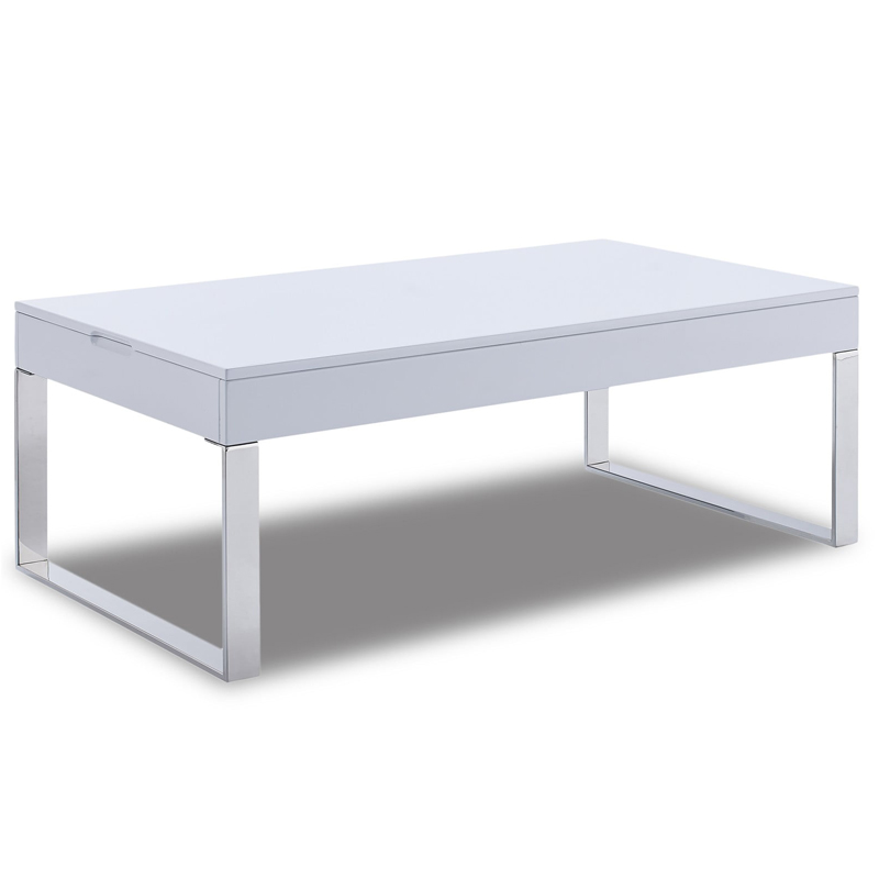 Кофейный стол Annecy Coffee Table white Белый Хром в Екатеринбурге | Loft Concept 