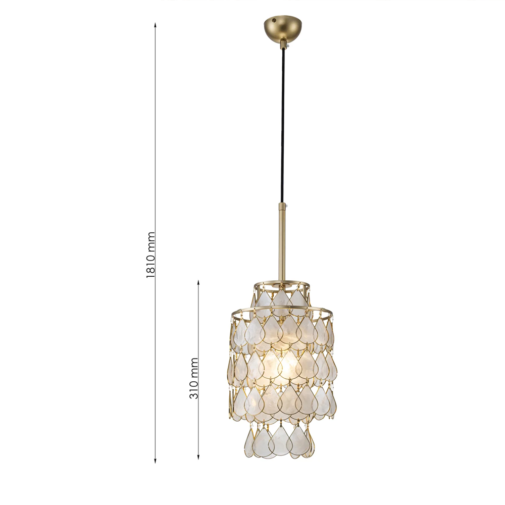 Подвесной светильник с декором из натуральной морской ракушки Iridescent Light в Екатеринбурге